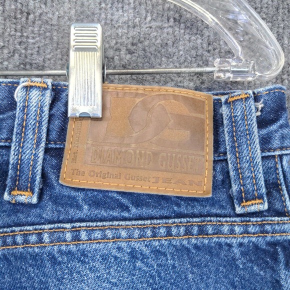 Diamond Gusset Men's Straight Leg Jeans Blue 37x27 Medium Wash Denim 5-Pocket - Picture 8 of 12